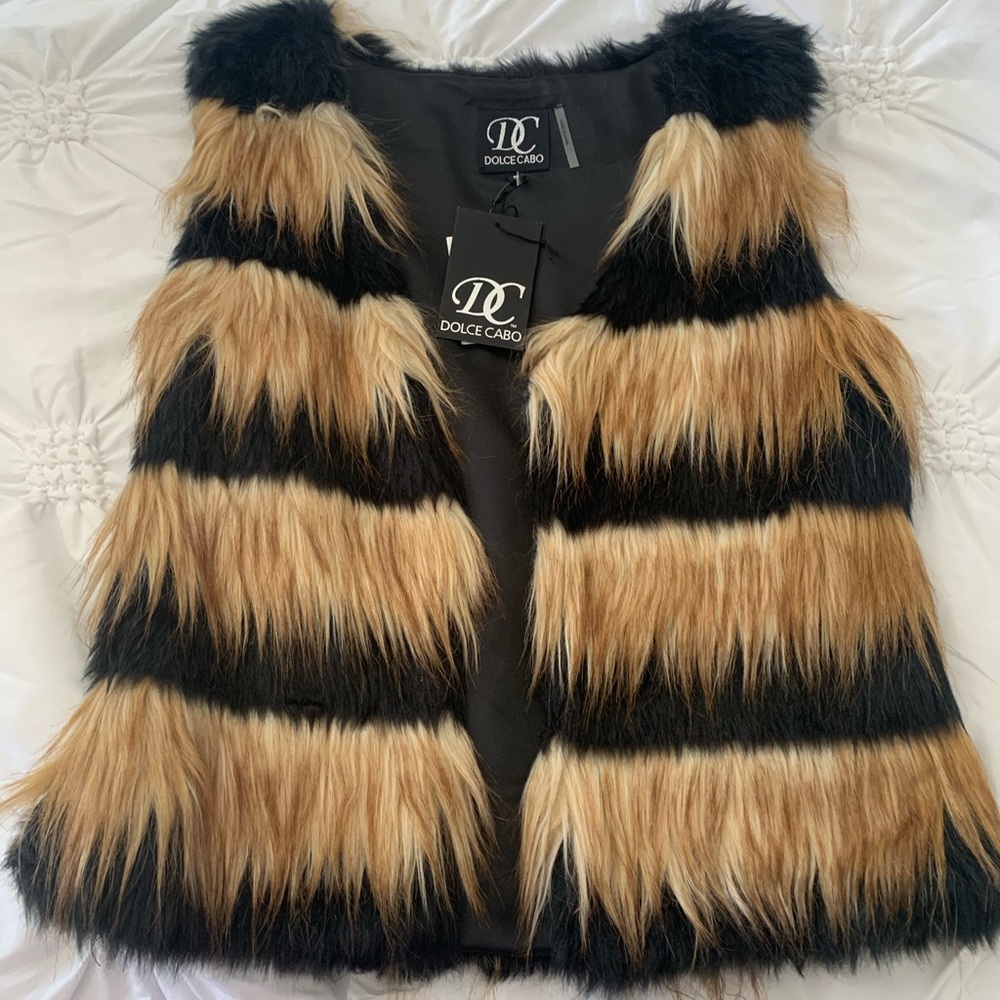 NWT Dolce Cabo Awesome Fur Vest
